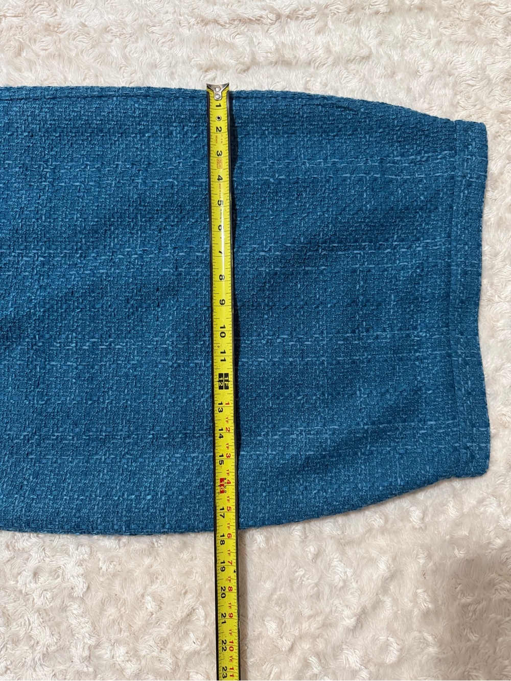 Ann Taylor Teal Textured Midi Pencil Skirt - Picture 7 of 9